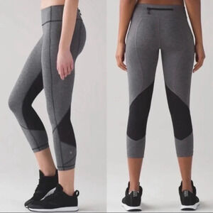 Lululemon | Gray Pacer Rival Crop 22" Leggings Sz 4